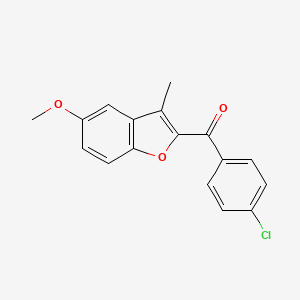 molecular formula C17H13ClO3 B3035114 (4-Chlorophenyl)(5-methoxy-3-methyl-1-benzofuran-2-yl)methanone CAS No. 303145-45-1