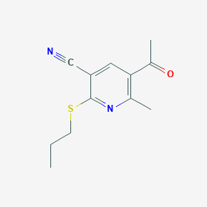 molecular formula C12H14N2OS B3035118 5-Acetyl-6-methyl-2-(propylsulfanyl)nicotinonitrile CAS No. 303146-27-2