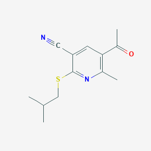 molecular formula C13H16N2OS B3035120 5-Acetyl-2-(isobutylsulfanyl)-6-methylnicotinonitrile CAS No. 303146-30-7