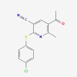 5-Acetyl-2-[(4-chlorophenyl)sulfanyl]-6-methylnicotinonitrile