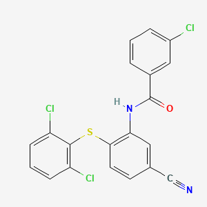 molecular formula C20H11Cl3N2OS B3035126 3-氯-N-{5-氰基-2-[(2,6-二氯苯基)硫基]苯基}苯甲酰胺 CAS No. 303147-54-8