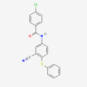 molecular formula C20H13ClN2OS B3035127 4-chloro-N-[3-cyano-4-(phenylthio)phenyl]benzamide CAS No. 303147-79-7