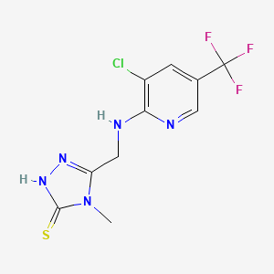 molecular formula C10H9ClF3N5S B3035130 5-({[3-氯-5-(三氟甲基)-2-吡啶基]氨基}甲基)-4-甲基-4H-1,2,4-三唑-3-硫醇 CAS No. 303148-05-2