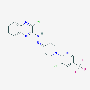 molecular formula C19H15Cl2F3N6 B3035133 3-chloro-N-[[1-[3-chloro-5-(trifluoromethyl)pyridin-2-yl]piperidin-4-ylidene]amino]quinoxalin-2-amine CAS No. 303148-28-9