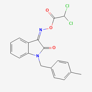 molecular formula C18H14Cl2N2O3 B3035146 3-{[(2,2-dichloroacetyl)oxy]imino}-1-(4-methylbenzyl)-1,3-dihydro-2H-indol-2-one CAS No. 303149-43-1