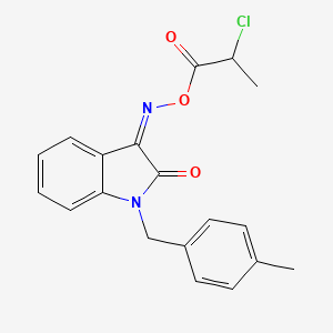 [(Z)-[1-[(4-Methylphenyl)methyl]-2-oxoindol-3-ylidene]amino] 2-chloropropanoate