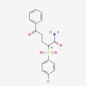 molecular formula C17H16ClNO4S B3035162 2-[(4-Chlorophenyl)sulfonyl]-5-oxo-5-phenylpentanamide CAS No. 303150-90-5