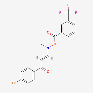 molecular formula C18H13BrF3NO3 B3035169 [[(E)-3-(4-bromophenyl)-3-oxoprop-1-enyl]-methylamino] 3-(trifluoromethyl)benzoate CAS No. 303151-53-3