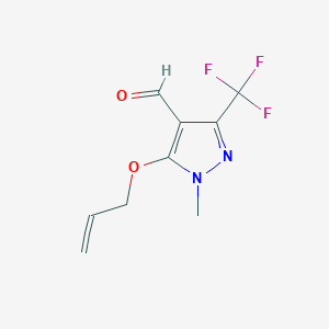 molecular formula C9H9F3N2O2 B3035171 5-(allyloxy)-1-methyl-3-(trifluoromethyl)-1H-pyrazole-4-carbaldehyde CAS No. 303151-60-2