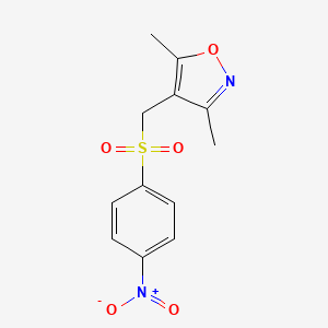 molecular formula C12H12N2O5S B3035192 3,5-二甲基-4-{[(4-硝基苯基)磺酰基]甲基}异噁唑 CAS No. 303985-32-2