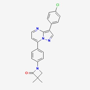 molecular formula C23H19ClN4O B3035196 1-{4-[3-(4-Chlorophenyl)pyrazolo[1,5-a]pyrimidin-7-yl]phenyl}-3,3-dimethylazetidin-2-one CAS No. 303985-95-7
