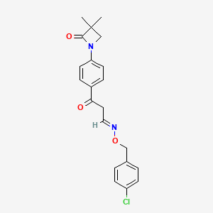 1-[4-[(3E)-3-[(4-Chlorophenyl)methoxyimino]propanoyl]phenyl]-3,3-dimethylazetidin-2-one