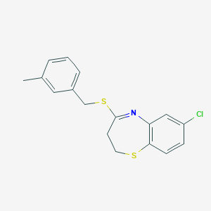 molecular formula C17H16ClNS2 B3035205 7-Chloro-4-[(3-methylbenzyl)sulfanyl]-2,3-dihydro-1,5-benzothiazepine CAS No. 303987-77-1