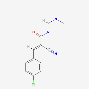 (E)-3-(4-chlorophenyl)-2-cyano-N-(dimethylaminomethylidene)prop-2-enamide