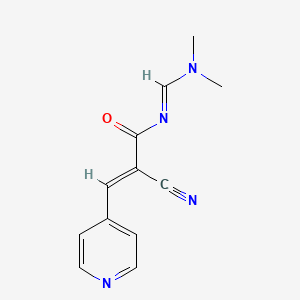 molecular formula C12H12N4O B3035209 (E)-2-cyano-N-(dimethylaminomethylidene)-3-pyridin-4-ylprop-2-enamide CAS No. 303994-80-1