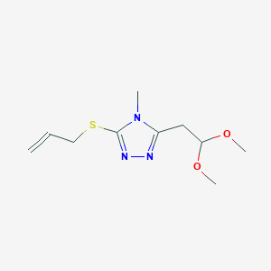 molecular formula C10H17N3O2S B3035214 3-(烯丙基硫代)-5-(2,2-二甲氧基乙基)-4-甲基-4H-1,2,4-三唑 CAS No. 303995-34-8