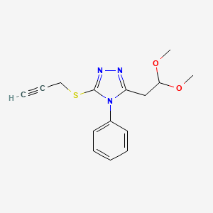 molecular formula C15H17N3O2S B3035215 3-(2,2-dimethoxyethyl)-4-phenyl-5-(2-propynylsulfanyl)-4H-1,2,4-triazole CAS No. 303995-39-3