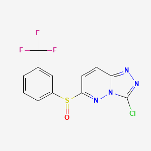 molecular formula C12H6ClF3N4OS B3035221 3-氯-6-[3-(三氟甲基)苯基]亚磺酰基-[1,2,4]三唑并[4,3-b]哒嗪 CAS No. 303996-28-3