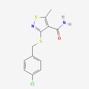 3-[(4-Chlorobenzyl)sulfanyl]-5-methyl-4-isothiazolecarboxamide