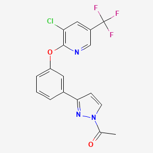 1-[3-(3-{[3-chloro-5-(trifluoromethyl)-2-pyridinyl]oxy}phenyl)-1H-pyrazol-1-yl]-1-ethanone