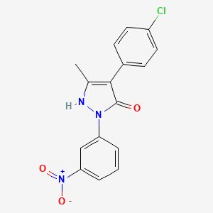 4-(4-chlorophenyl)-5-methyl-2-(3-nitrophenyl)-1,2-dihydro-3H-pyrazol-3-one