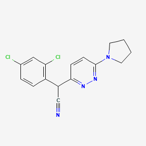 molecular formula C16H14Cl2N4 B3035232 2-(2,4-Dichlorophenyl)-2-[6-(1-pyrrolidinyl)-3-pyridazinyl]acetonitrile CAS No. 303997-54-8