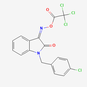 [(Z)-[1-[(4-Chlorophenyl)methyl]-2-oxoindol-3-ylidene]amino] 2,2,2-trichloroacetate