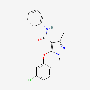 molecular formula C18H16ClN3O2 B3035237 5-(3-chlorophenoxy)-1,3-dimethyl-N-phenyl-1H-pyrazole-4-carboxamide CAS No. 303997-92-4