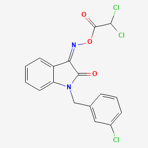 [(Z)-[1-[(3-Chlorophenyl)methyl]-2-oxoindol-3-ylidene]amino] 2,2-dichloroacetate