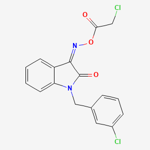 molecular formula C17H12Cl2N2O3 B3035239 [(Z)-[1-[(3-chlorophenyl)methyl]-2-oxoindol-3-ylidene]amino] 2-chloroacetate CAS No. 303998-10-9