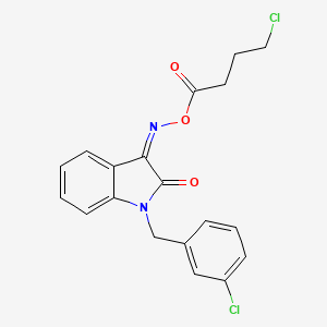 molecular formula C19H16Cl2N2O3 B3035240 [(Z)-[1-[(3-Chlorophenyl)methyl]-2-oxoindol-3-ylidene]amino] 4-chlorobutanoate CAS No. 303998-16-5