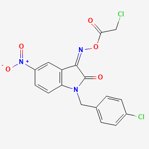 molecular formula C17H11Cl2N3O5 B3035243 [(Z)-[1-[(4-chlorophenyl)methyl]-5-nitro-2-oxoindol-3-ylidene]amino] 2-chloroacetate CAS No. 303998-39-2