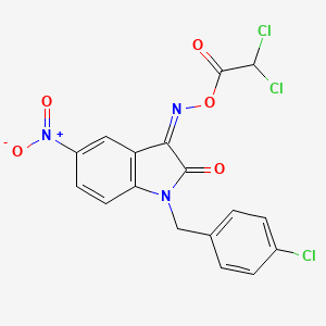 [(Z)-[1-[(4-Chlorophenyl)methyl]-5-nitro-2-oxoindol-3-ylidene]amino] 2,2-dichloroacetate