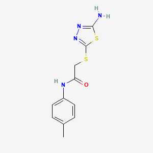molecular formula C11H12N4OS2 B3035247 2-[(5-氨基-1,3,4-噻二唑-2-基)硫代]-N-(4-甲基苯基)乙酰胺 CAS No. 304662-71-3