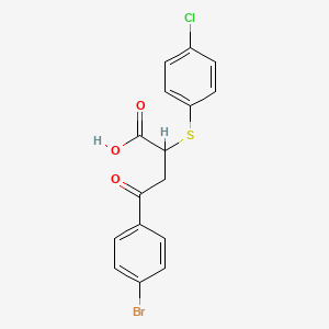 molecular formula C16H12BrClO3S B3035253 4-(4-Bromophenyl)-2-[(4-chlorophenyl)sulfanyl]-4-oxobutanoic acid CAS No. 306730-10-9