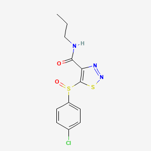 molecular formula C12H12ClN3O2S2 B3035263 5-[(4-chlorophenyl)sulfinyl]-N-propyl-1,2,3-thiadiazole-4-carboxamide CAS No. 306977-03-7