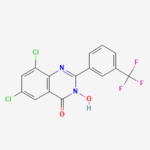 molecular formula C15H7Cl2F3N2O2 B3035275 6,8-dichloro-3-hydroxy-2-[3-(trifluoromethyl)phenyl]-4(3H)-quinazolinone CAS No. 306978-99-4