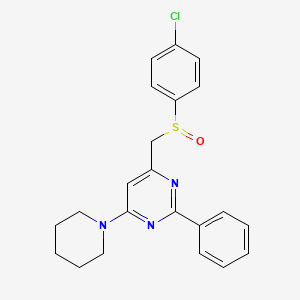 4-Chlorophenyl (2-phenyl-6-piperidino-4-pyrimidinyl)methyl sulfoxide