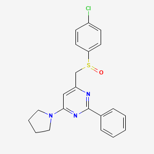 4-Chlorophenyl [2-phenyl-6-(1-pyrrolidinyl)-4-pyrimidinyl]methyl sulfoxide