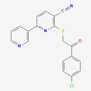 2-[2-(4-Chlorophenyl)-2-oxoethyl]sulfanyl-6-pyridin-3-ylpyridine-3-carbonitrile