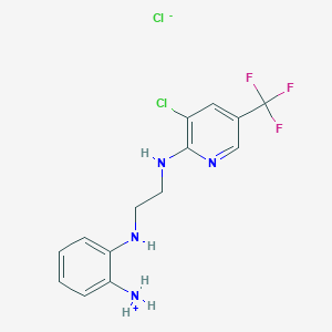 molecular formula C14H15Cl2F3N4 B3035323 2-[(2-{[3-Chloro-5-(trifluoromethyl)-2-pyridinyl]amino}ethyl)amino]benzenaminium chloride CAS No. 317822-53-0