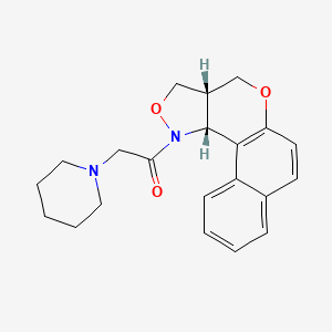 molecular formula C21H24N2O3 B3035326 1-[(13S,17R)-11,15-Dioxa-16-azatetracyclo[8.7.0.02,7.013,17]heptadeca-1(10),2,4,6,8-pentaen-16-yl]-2-piperidin-1-ylethanone CAS No. 317833-29-7
