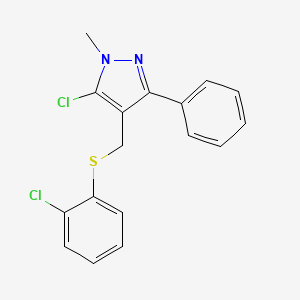 molecular formula C17H14Cl2N2S B3035328 (5-chloro-1-methyl-3-phenyl-1H-pyrazol-4-yl)methyl 2-chlorophenyl sulfide CAS No. 318234-07-0