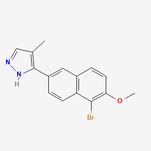 molecular formula C15H13BrN2O B3035331 3-(5-溴-6-甲氧基-2-萘基)-4-甲基-1H-吡唑 CAS No. 318239-43-9