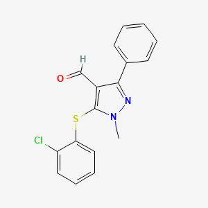molecular formula C17H13ClN2OS B3035336 5-[(2-氯苯基)硫代]-1-甲基-3-苯基-1H-吡唑-4-甲醛 CAS No. 318247-50-6