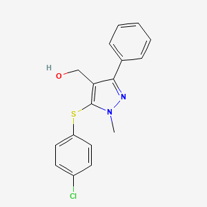 {5-[(4-chlorophenyl)sulfanyl]-1-methyl-3-phenyl-1H-pyrazol-4-yl}methanol