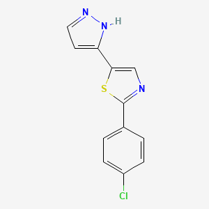 2-(4-chlorophenyl)-5-(1H-pyrazol-3-yl)-1,3-thiazole
