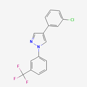 molecular formula C16H10ClF3N2 B3035348 4-(3-chlorophenyl)-1-[3-(trifluoromethyl)phenyl]-1H-pyrazole CAS No. 318288-86-7