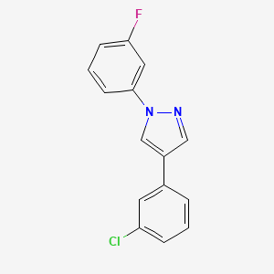 molecular formula C15H10ClFN2 B3035349 4-(3-氯苯基)-1-(3-氟苯基)-1H-吡唑 CAS No. 318288-90-3