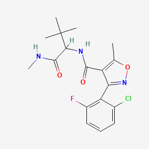 molecular formula C18H21ClFN3O3 B3035356 3-(2-chloro-6-fluorophenyl)-N-[3,3-dimethyl-1-(methylamino)-1-oxobutan-2-yl]-5-methyl-1,2-oxazole-4-carboxamide CAS No. 318498-21-4
